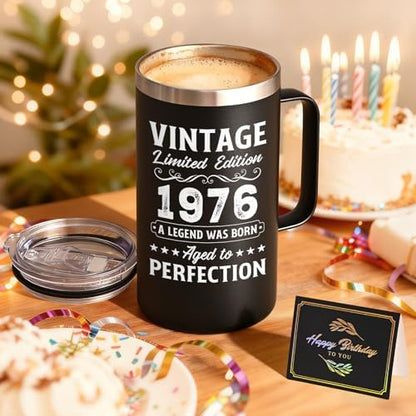 Lifecapido 50th Birthday Gifts, Vintage 1976 Aged To Perfection 20oz