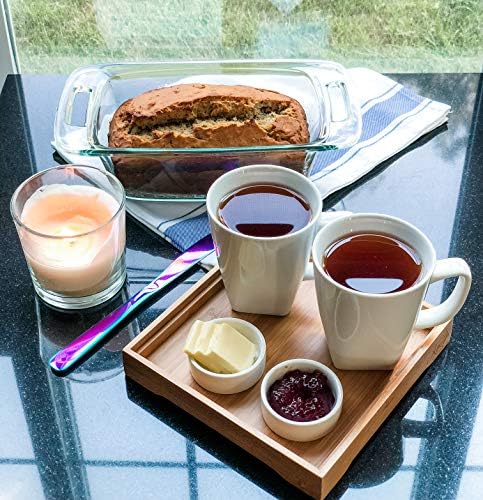 Organic Bamboo Tea Serving Tray – Handcrafted Square Breakfast &