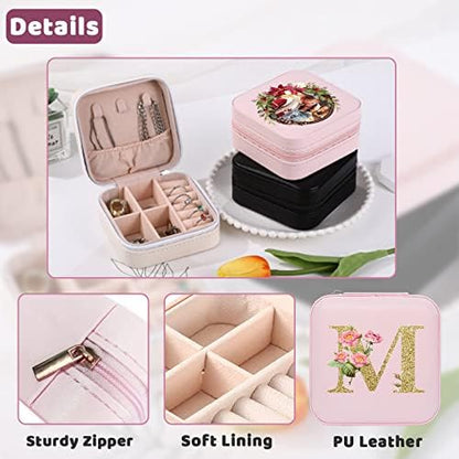 Personalized Jewelry Organizer Box with Name Initials,Custom Travel
