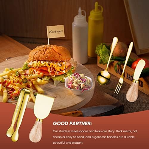 18 Pieces Charcuterie Board Accessories Spreader Knife Set, Gold