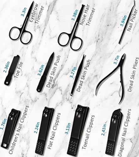 MINKINH Manicure Set Nail Clippers Set Pedicure Kit, 26-Piece Brown