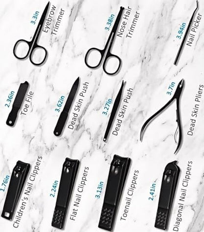 MINKINH Manicure Set Nail Clippers Set Pedicure Kit, 26-Piece Brown