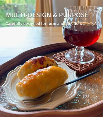 IwaiLoft Glass Serving Tray with The Crabapple Pattern Glass and
