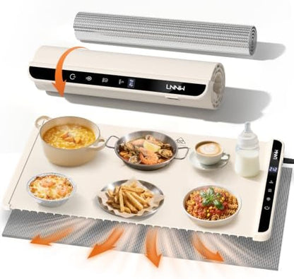 Warming Mat for Food, 26x15 Inch, Off White, Fast Heat, Child Lock