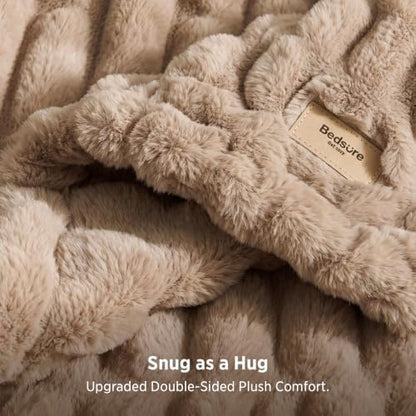 Bedsure Ultra Soft Double-Sided Faux Fur Throw Blanket for Couch
