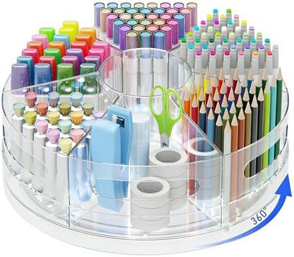 CraftGenes Clear Rotating Organizer, Acrylic Pen Holder, Marker