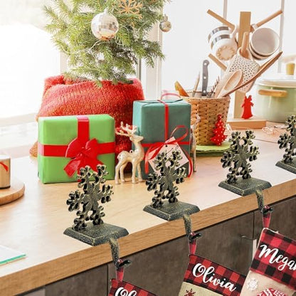 2 Pieces Snowflake Christmas Stocking Holder Christmas Hooks Skid