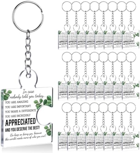 Team Appreciation Gifts Bulk Thank You Keychains for Coworkers