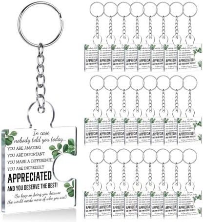 Team Appreciation Gifts Bulk Thank You Keychains for Coworkers