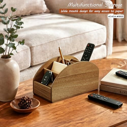 Wood TV Remote Control Holder, Cute Pen/Pencil Holder, Desktop