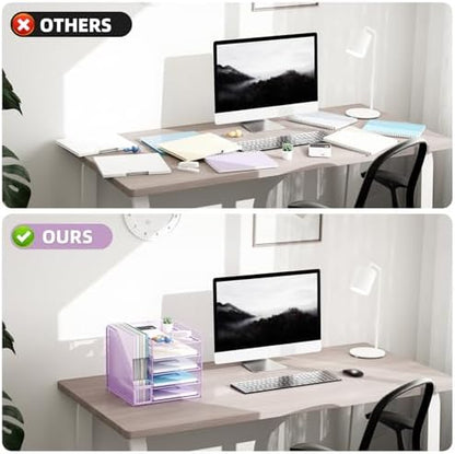 Marbrasse Desk Organizers and Accessories, 5-Tier Paper Letter Tray