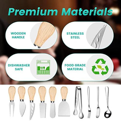 LifeMusican Charcuterie Board Accessories Wooden Cheese Spreader Knive