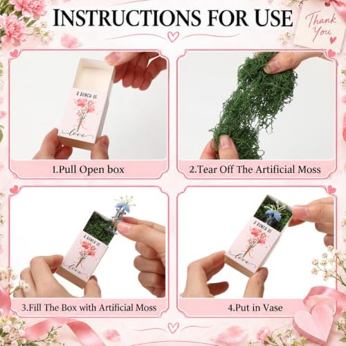 Wonderjune 14 Sets Mini Flowers Thank You Gift Bulk for Women, Mix