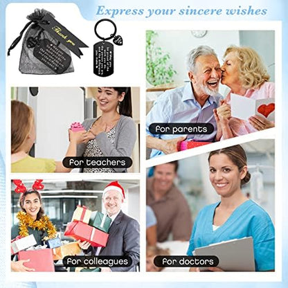 Yinkin 72 Pcs Thank You Keychains Bulk Employee Appreciation Gifts