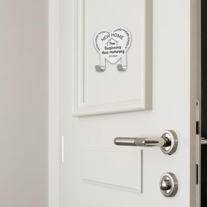 FOUGSTA New Home Gift for Couple, House Warming Gifts for Women, New House Gift for Wife, Stainless Steel Key Holder Hooks with Inspirational Quotes,3.14 * 3.14inch,XCX1