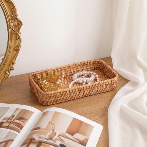 Small Rattan Basket for Entryway Table Coffee Table Living Room