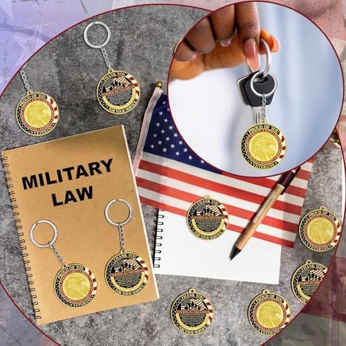 48 Pcs Veterans Keychains Gifts Military Keychain Accessories Thank