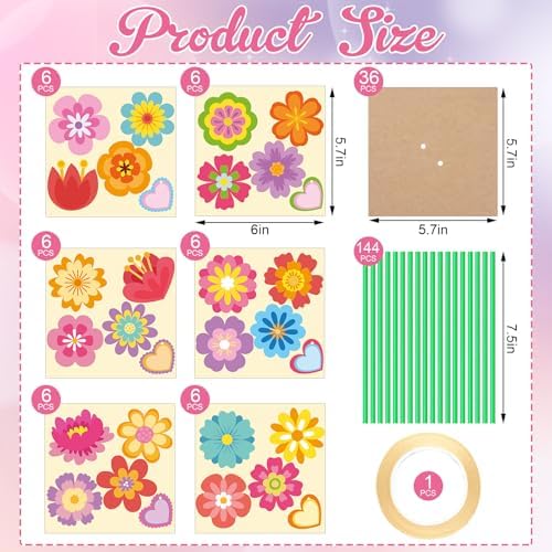 Motipuns 36 Set Graduation Flower Bouquet Craft Kit DIY Flower Paper