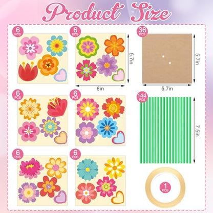 Motipuns 36 Set Graduation Flower Bouquet Craft Kit DIY Flower Paper