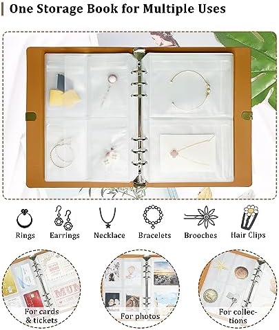 Jewelry Storage Book, Travel Jewelry Organizer with Anti-drop Pockets