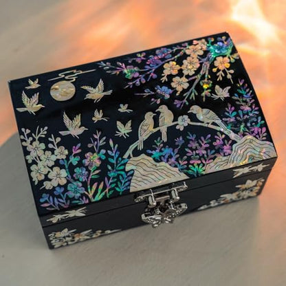 February Mountain Mother of Pearl Small Jewelry Ring Box - Gifts for