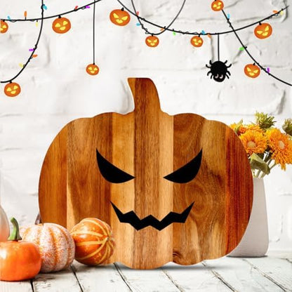 Halloween Pumpkin Kitchen Decor Wood Charcuterie Cutting Board Fall
