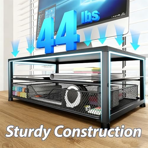 OPNICE Desk Organizer and Accessories, 2-Tier Computer Monitor Stand