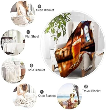 Brown Throw Blanket King Size 90" X 90", Super Soft and Warm Fleece
