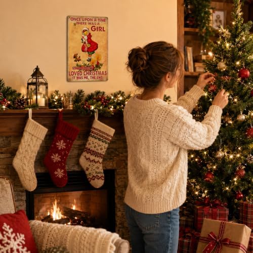 Joyline Women Girls Gifts Rustic Christmas Sign Just A Girl Who Loved