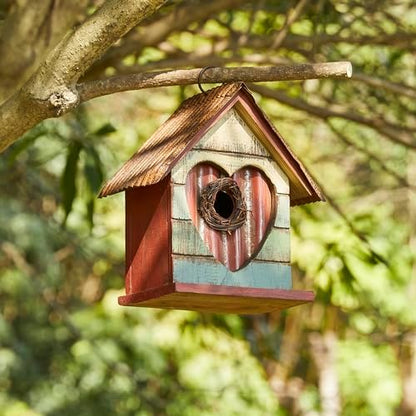 Glitzhome Bird House for Outdoor, 8.75" H Decorative Pet Cottage