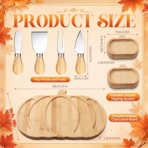 Weysat Halloween Pumpkin Charcuterie Boards Set Large Fall Platter