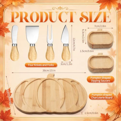 Weysat Halloween Pumpkin Charcuterie Boards Set Large Fall Platter