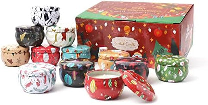 12PCS Christmas Scented Candles, 2.5OZ Jar Candles, 12 Christmas