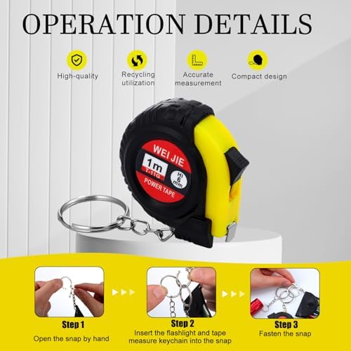 Jutom 36 Pcs Christmas Mini Screwdriver Tape Measure Keychains Set Men