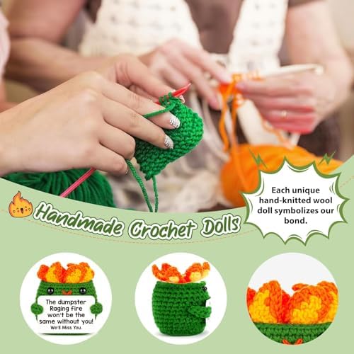 Positive Crochet Dumpster Raging Fire Thank You Birthday Retirement