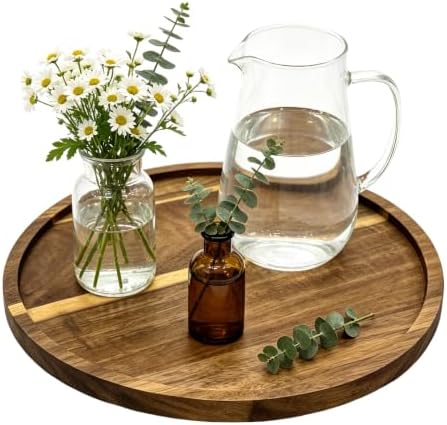 11.5" Round Acacia Wood Serving Tray