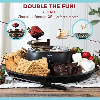 Kusini 2 in 1 Electric Fondue Set & Smores Maker Tabletop Indoor Kit