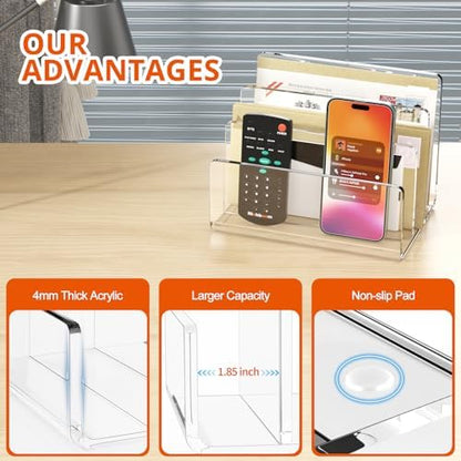 Richboom Acrylic File Sorter, 8.5"x6.3"x6.2", Upright File Organizer
