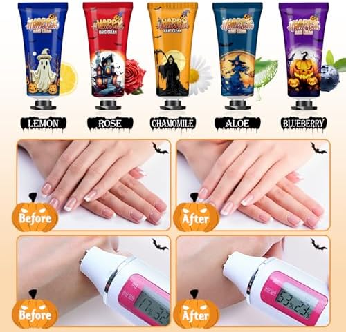 50 Pack Halloween Hand Cream Set with Cards & Bags, Bulk Halloween