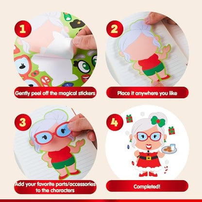 JOYIN 48 Pcs Christmas Make A Face Sticker Sheets Make Your Characters
