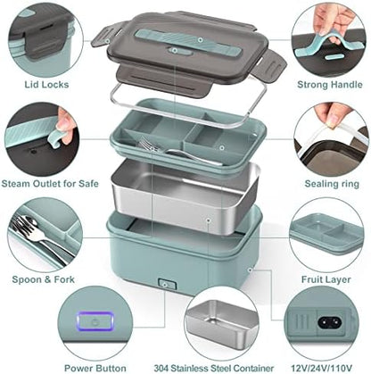 WisaKey 1.8L 100W Heated Lunch Box Portable Electric Lunchbox Adult