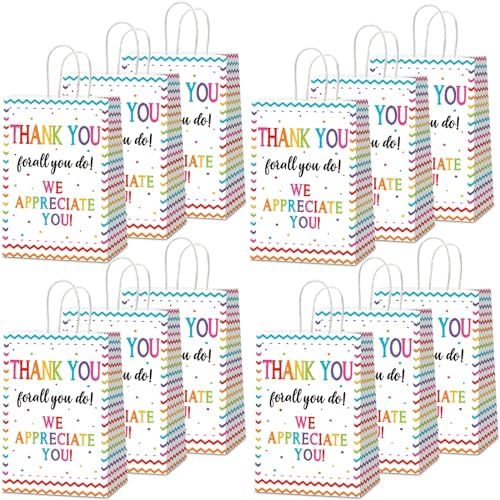 CHUNNIN 12 Pcs We Appreciate You Paper Gift Bags Thank You for All You