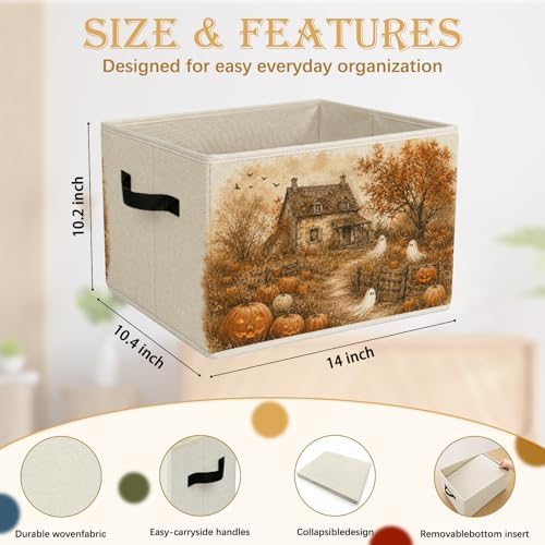 Ghosts Haunted Halloween Foldable Storage Bins with Handles