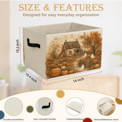 Ghosts Haunted Halloween Foldable Storage Bins with Handles