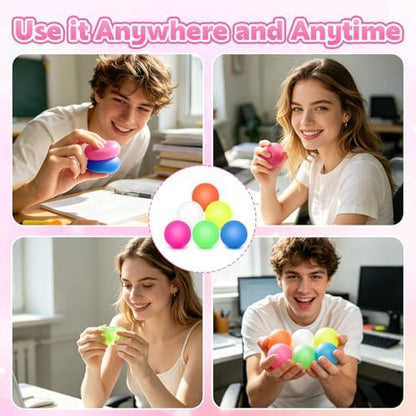 6 Pack Stress Balls Set,Stretchy Fidget Toys for Anxiety Relief,Hand