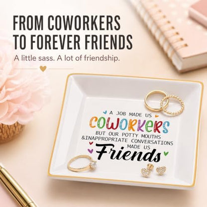 Going Away Gift for Female Coworker, Funny Jewelry Dish, 4 Inch