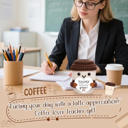 Teacher Gifts Christmas Appreciation Gift for Women Men Crochet Coffee
