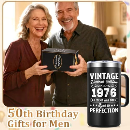 Lifecapido 50th Birthday Gifts, Vintage 1976 Aged To Perfection 20oz