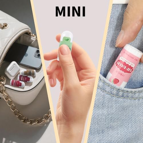 Mini Lip Balm 25 Pcs,Natural Lip Balms with Vitamin E and Coconut Oil