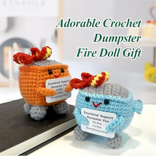 Emotional Support Dumpster Fire, Positive Crochet Gifts for Women